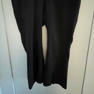 Ulla Popken Black Pants - boot cut with front-slit at ankle